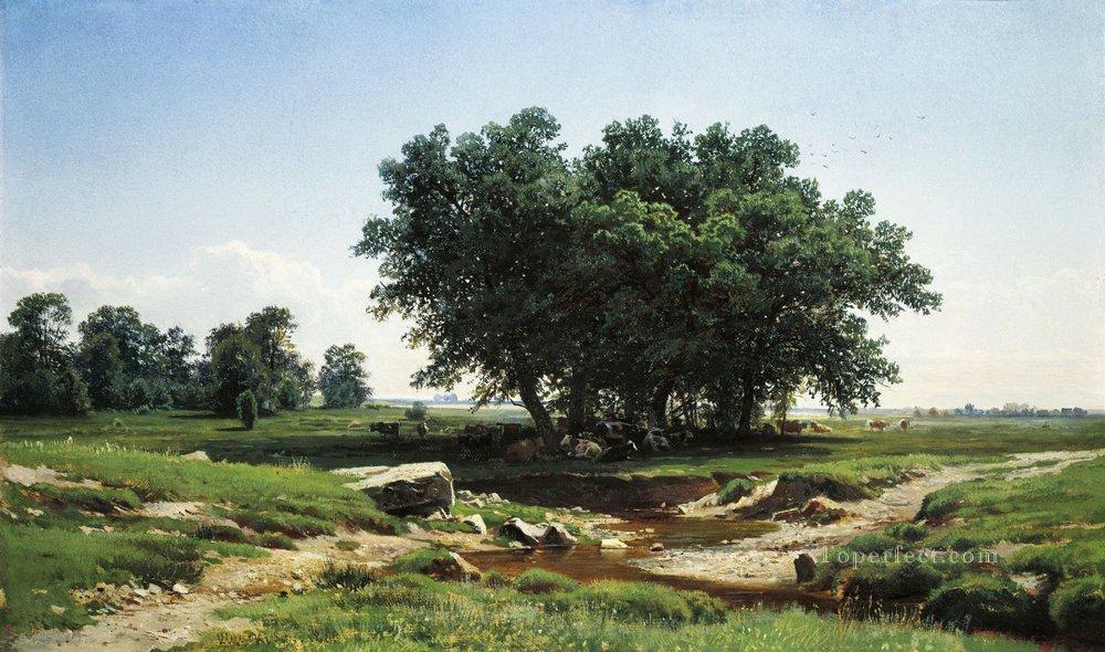 robles 1886 paisaje clásico Ivan Ivanovich árboles Pintura al óleo